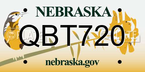 QBT720 Nebraska License Plate