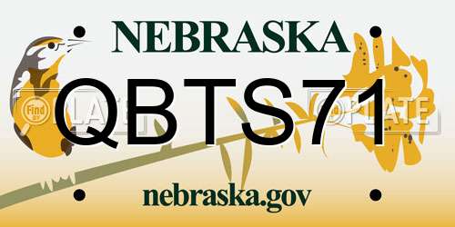 QBTS71 Nebraska License Plate