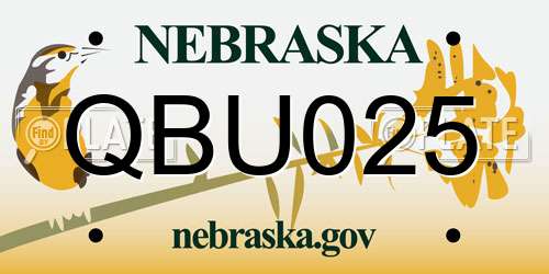QBU025 Nebraska License Plate