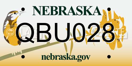 QBU028 Nebraska License Plate