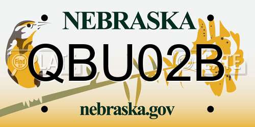 QBU02B Nebraska License Plate