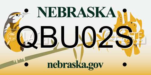 QBU02S Nebraska License Plate