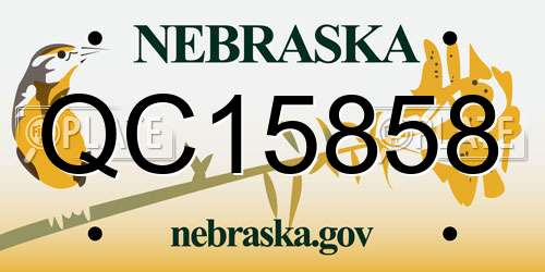 QC15858 Nebraska License Plate