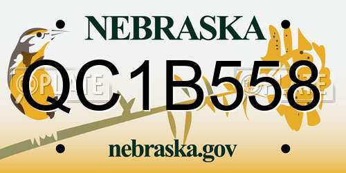 QC1B558 Nebraska License Plate