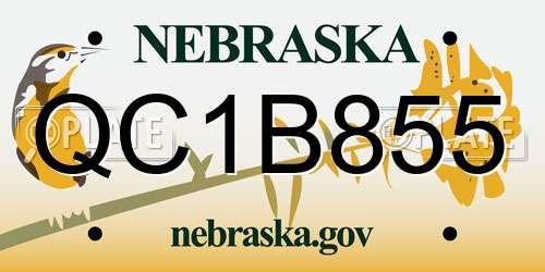 QC1B855 Nebraska License Plate