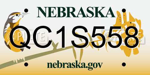 QC1S558 Nebraska License Plate