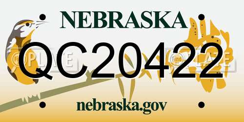 QC20422 Nebraska License Plate