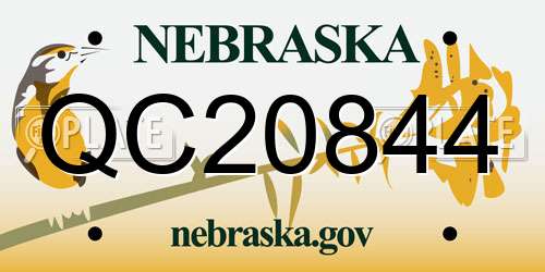 QC20844 Nebraska License Plate