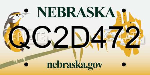 QC2D472 Nebraska License Plate