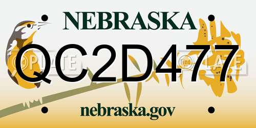 QC2D477 Nebraska License Plate