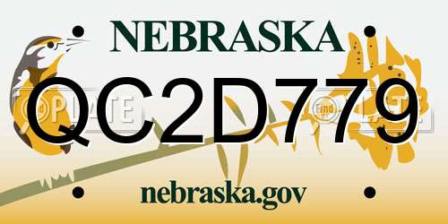 QC2D779 Nebraska License Plate