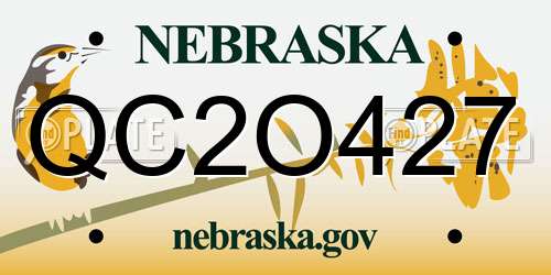QC2O427 Nebraska License Plate