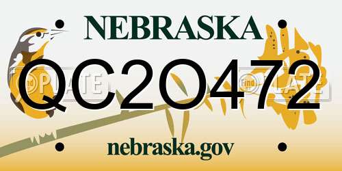 QC2O472 Nebraska License Plate
