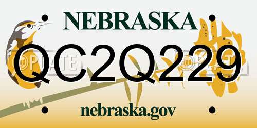 QC2Q229 Nebraska License Plate