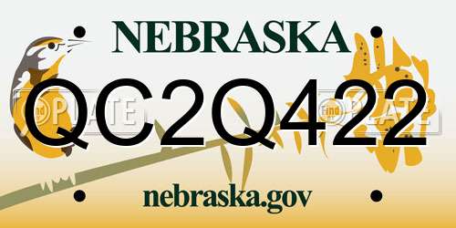 QC2Q422 Nebraska License Plate