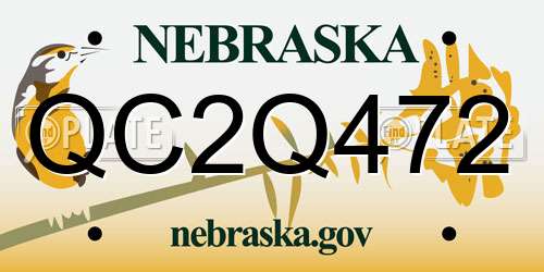 QC2Q472 Nebraska License Plate