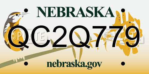QC2Q779 Nebraska License Plate