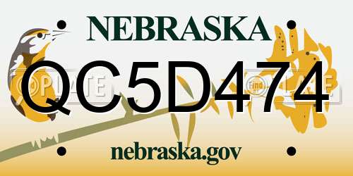 QC5D474 Nebraska License Plate