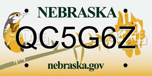 QC5G6Z Nebraska License Plate
