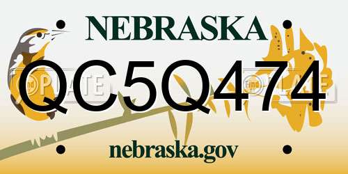 QC5Q474 Nebraska License Plate