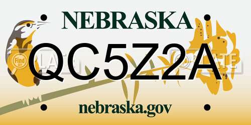 QC5Z2A Nebraska License Plate
