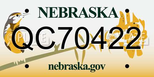 QC70422 Nebraska License Plate
