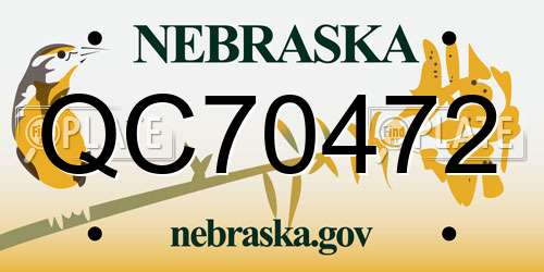 QC70472 Nebraska License Plate