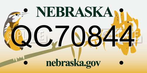 QC70844 Nebraska License Plate