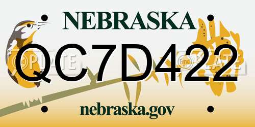 QC7D422 Nebraska License Plate