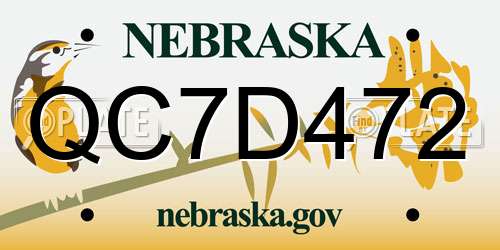 QC7D472 Nebraska License Plate