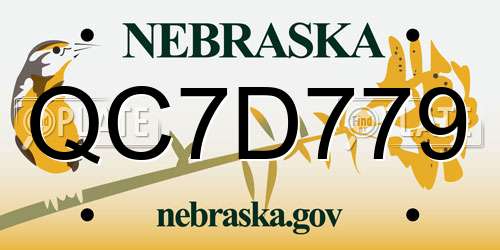 QC7D779 Nebraska License Plate