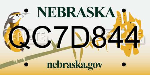 QC7D844 Nebraska License Plate