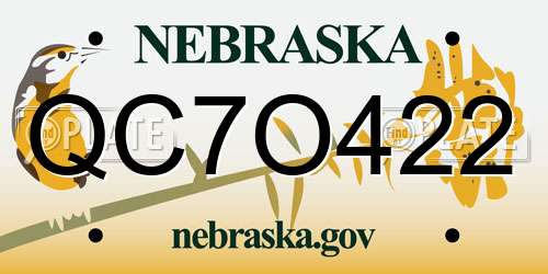 QC7O422 Nebraska License Plate