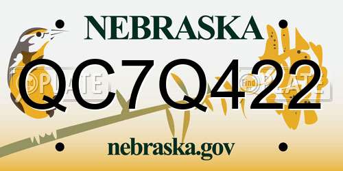 QC7Q422 Nebraska License Plate
