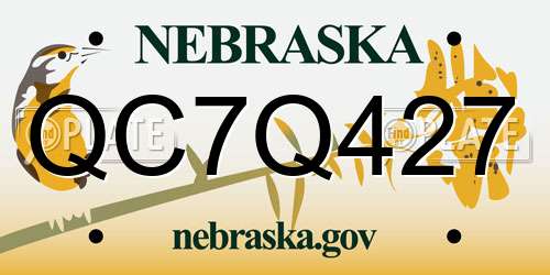 QC7Q427 Nebraska License Plate