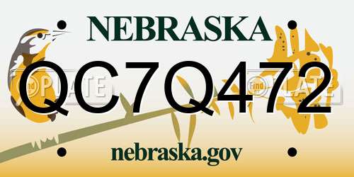 QC7Q472 Nebraska License Plate