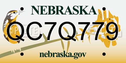 QC7Q779 Nebraska License Plate