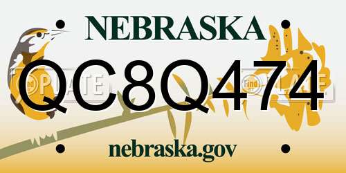 QC8Q474 Nebraska License Plate