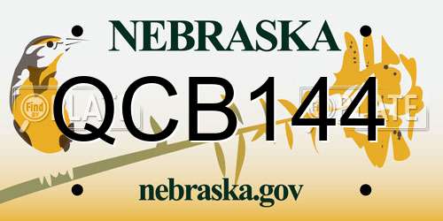 QCB144 Nebraska License Plate