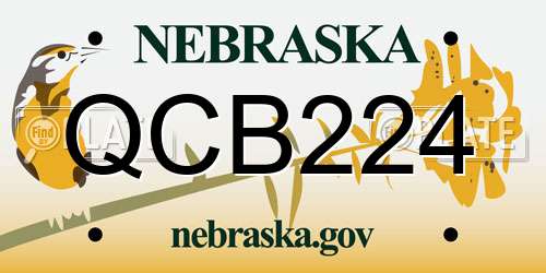 QCB224 Nebraska License Plate