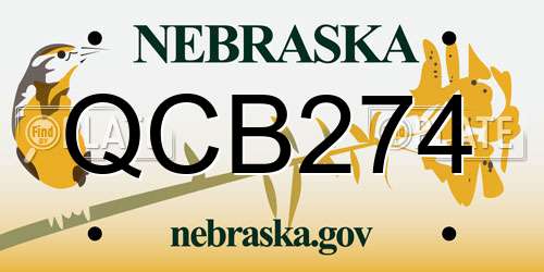 QCB274 Nebraska License Plate