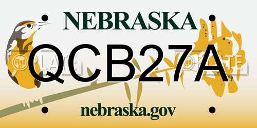 QCB27A Nebraska License Plate