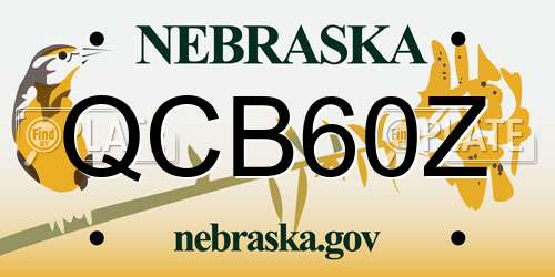 QCB60Z Nebraska License Plate