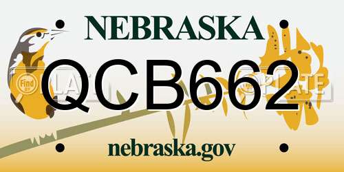 QCB662 Nebraska License Plate