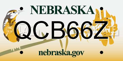 QCB66Z Nebraska License Plate