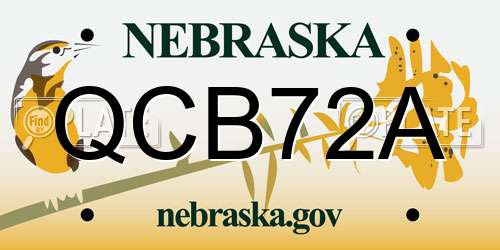 QCB72A Nebraska License Plate