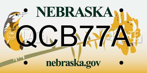 QCB77A Nebraska License Plate