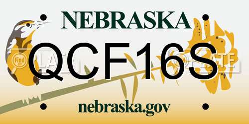QCF16S Nebraska License Plate
