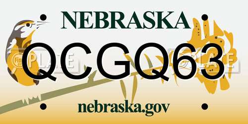 QCGQ63 Nebraska License Plate
