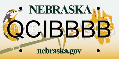 QCIBBBB Nebraska License Plate